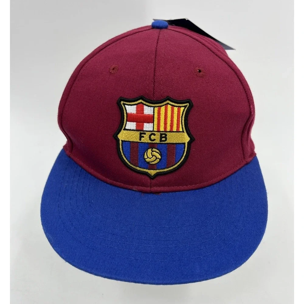 FC Barcelona Red Blue Maroon SnapBack Hat Cap One Size Futbol Soccer New